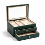 Emerald Green 3-Tier Glass Top Jewelry Organizer