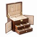 Classic Walnut Finish High-Capacity Jewelry Armoire