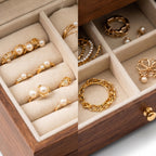 Warm Walnut Wood 3-Tier Jewelry Organizer