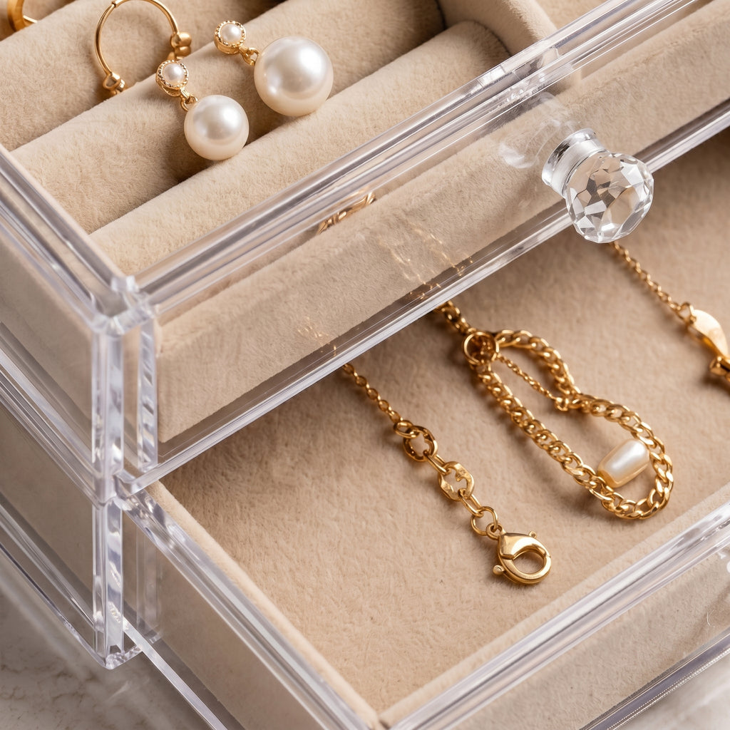 Clear Acrylic 3-Tier Jewelry Organizer