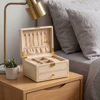 Elegant Cream and Gold Chain 2-Tier Jewelry Organizer
